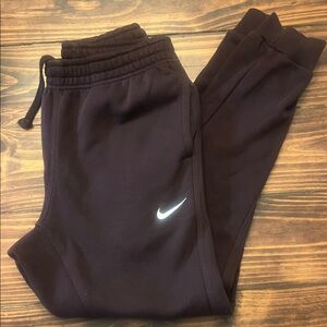 Nike Brown Sweatpants with White Swoosh